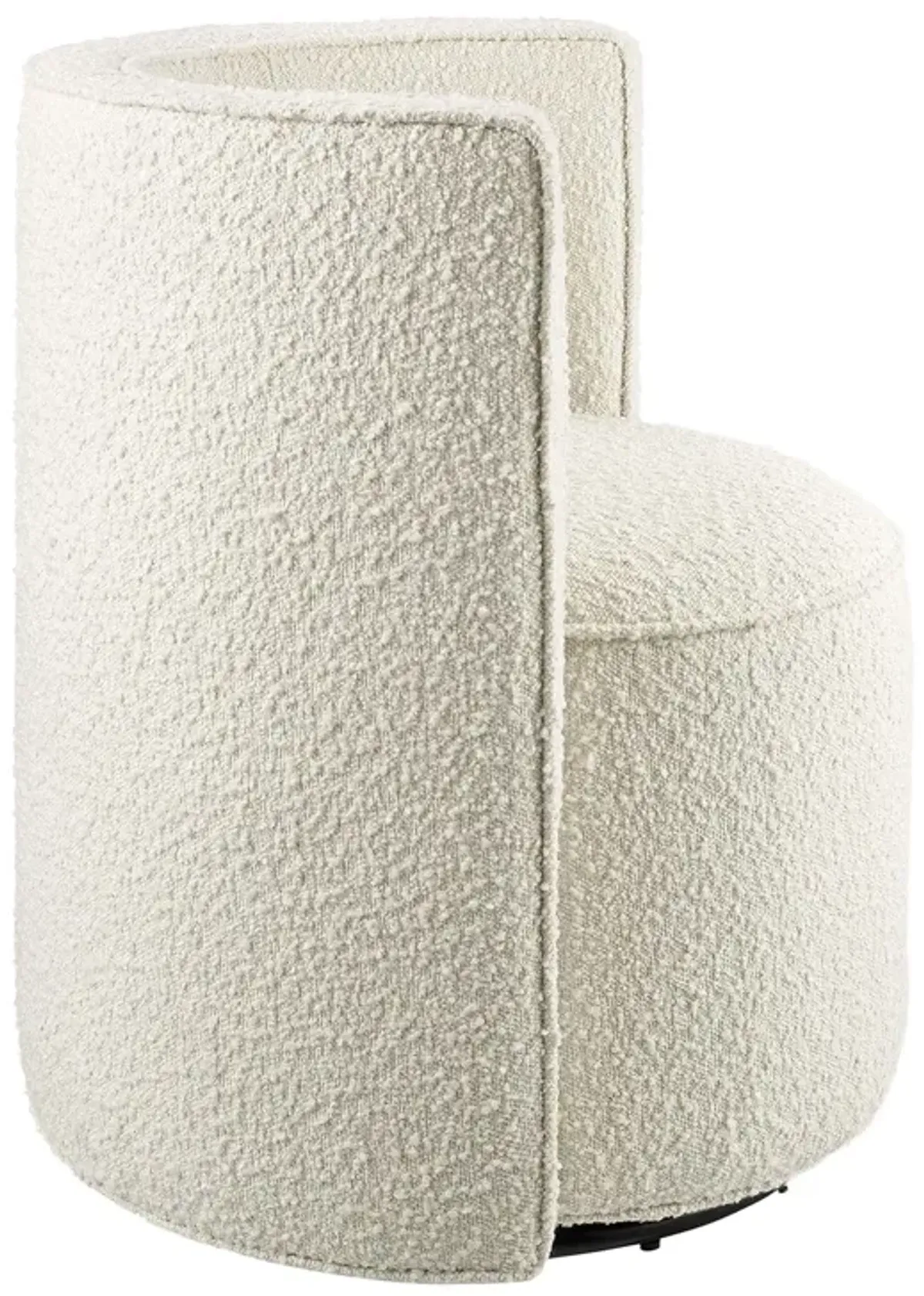 Della Boucle Fabric Swivel Chair by Modway Ivory