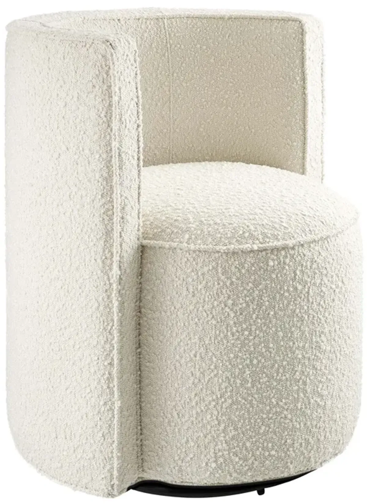 Della Boucle Fabric Swivel Chair by Modway Ivory