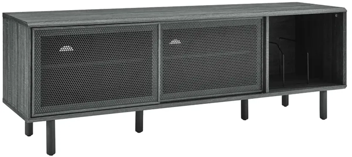 Kurtis 67" TV and Vinyl Record Stand by Modway Oak