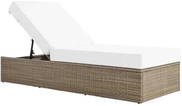 Convene Outdoor Patio Outdoor Patio Chaise Lounge Chair by Modway Cappuccino White