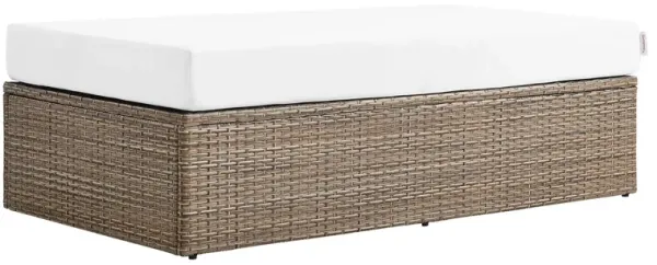 Convene Outdoor Patio Outdoor Patio Rectangle Ottoman by Modway Cappuccino White
