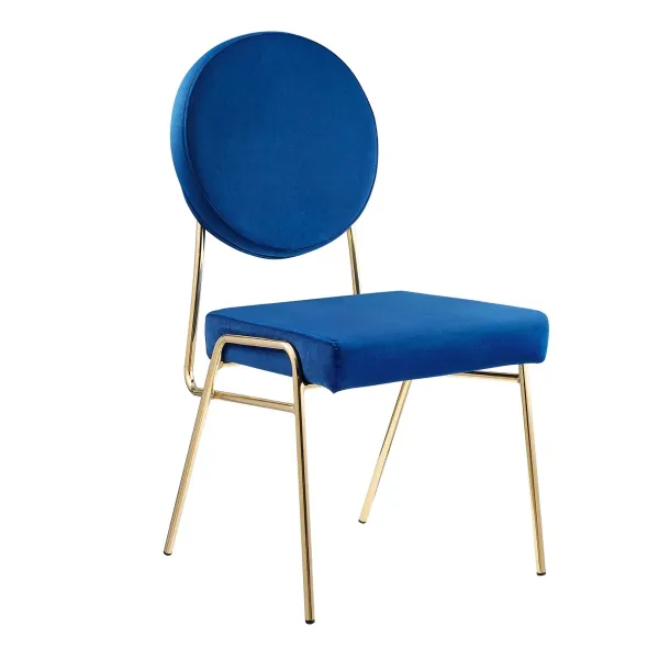 Craft Performance Velvet Dining Side Chair by Modway Gold Navy