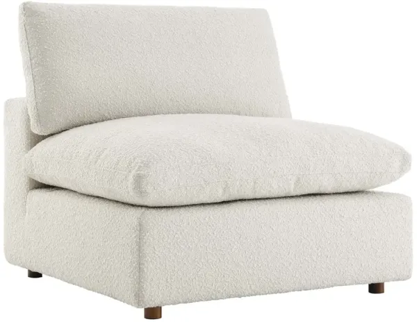 Commix Down Filled Overstuffed Boucle Fabric Armless Chair by Modway Ivory