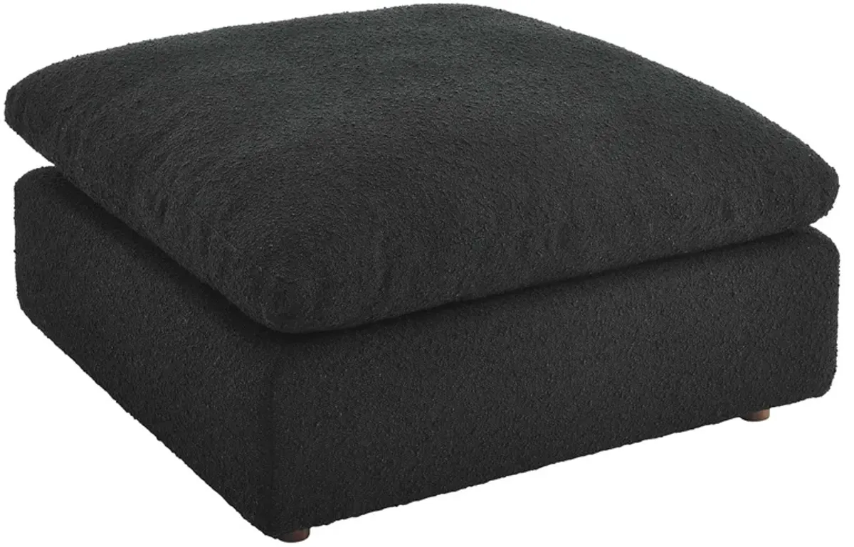 Commix Down Filled Overstuffed Boucle Fabric Ottoman by Modway Black