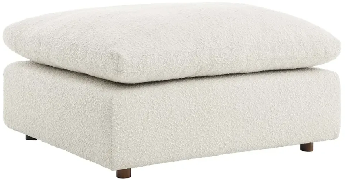 Commix Down Filled Overstuffed Boucle Fabric Ottoman by Modway Ivory