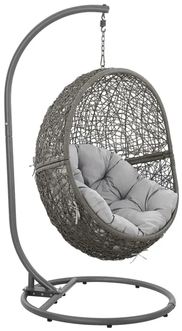 Encase Outdoor Patio Rattan Swing Chair by Modway Gray Gray