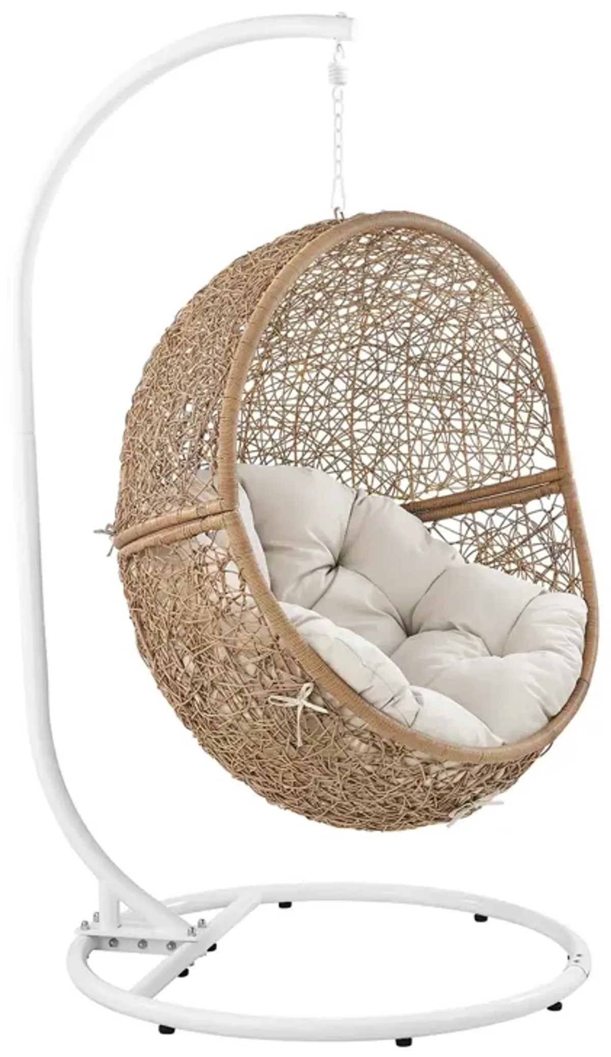 Encase Outdoor Patio Rattan Swing Chair by Modway White Gray