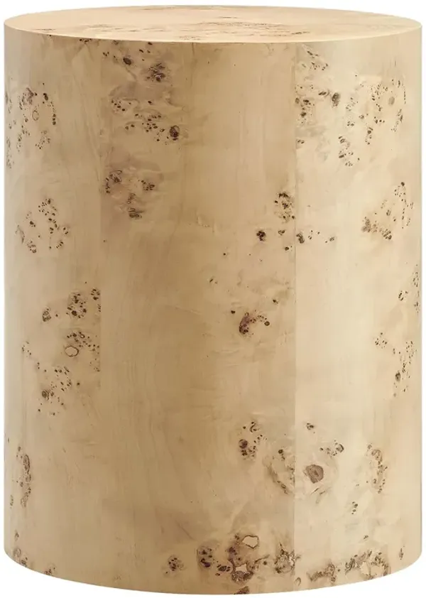 Cosmos 16" Round Burl Wood Side Table by Modway Natural Burl