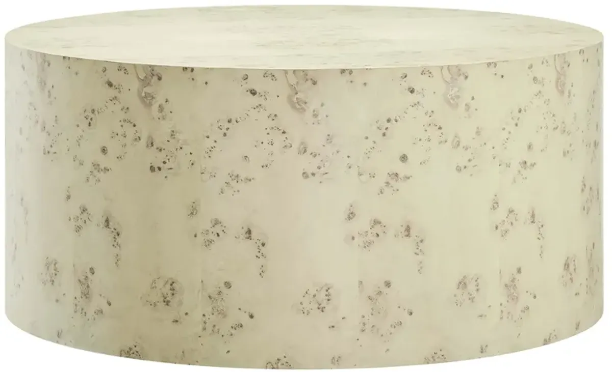 Cosmos 35" Round Burl Wood Coffee Table by Modway Bleached Burl