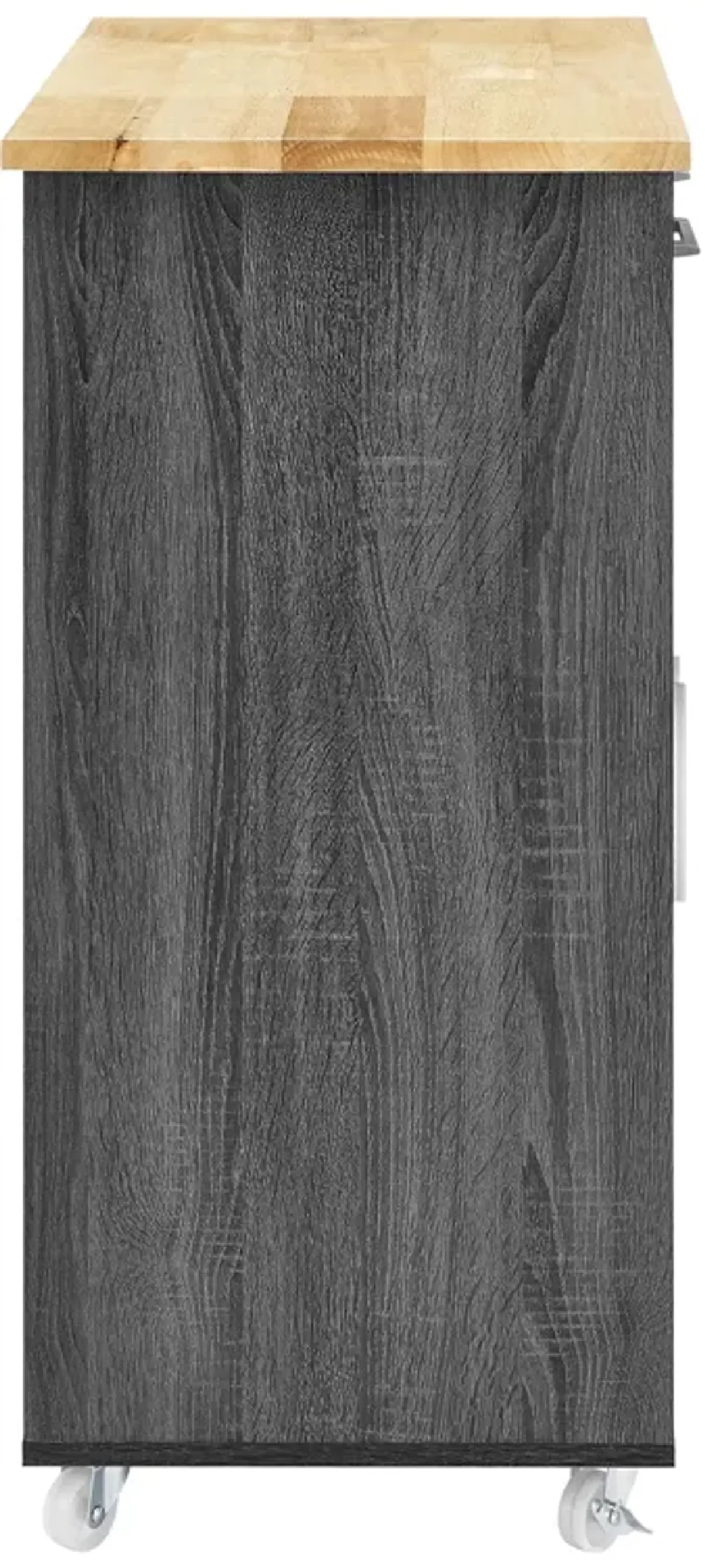 Cuisine Kitchen Cart by Modway Charcoal Natural