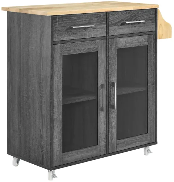 Cuisine Kitchen Cart by Modway Charcoal Natural