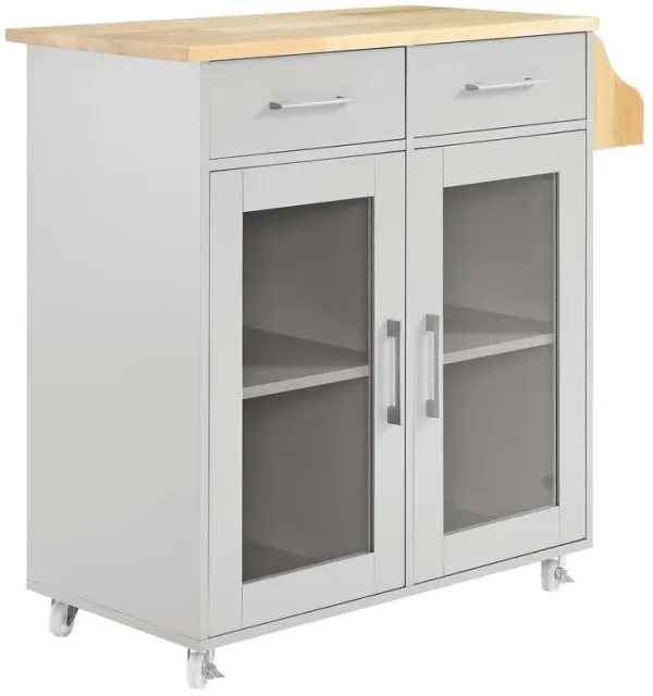 Cuisine Kitchen Cart by Modway Light Gray Natural