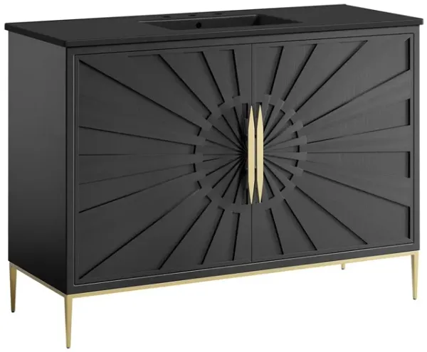 Awaken Bathroom Vanity Basin Included by Modway 48" / Black Black