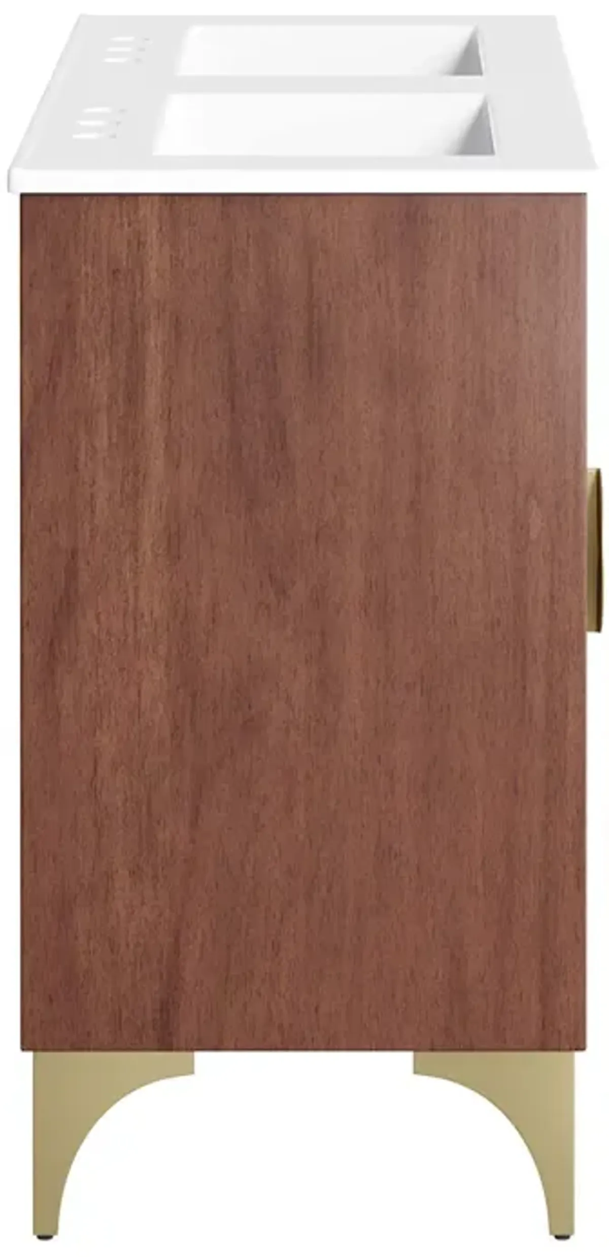 Daylight Bathroom Vanity Basin Included by Modway 48" Double / White Walnut