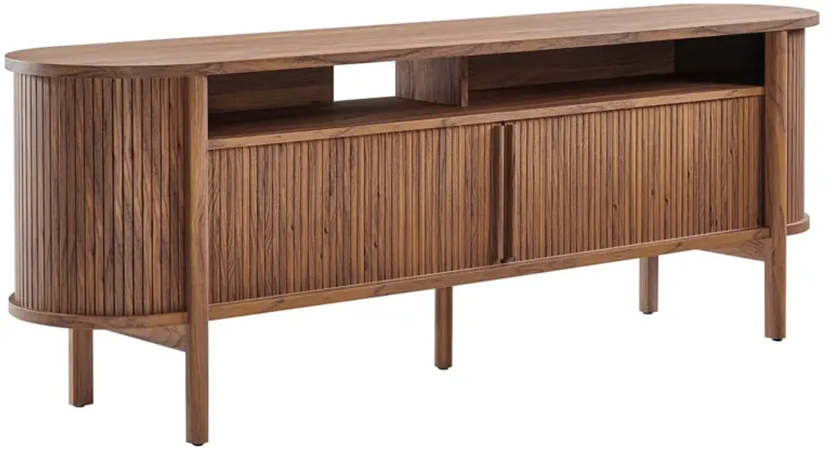 Cadence 71" Curved TV Stand by Modway Walnut