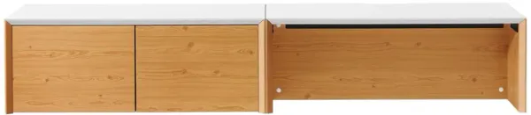 Kinetic 38" Wall-Mount Office Desk With Cabinet and Shelf by Modway White Natural