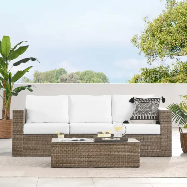 Convene 2-Piece Outdoor Patio Furniture Set by Modway Cappuccino White