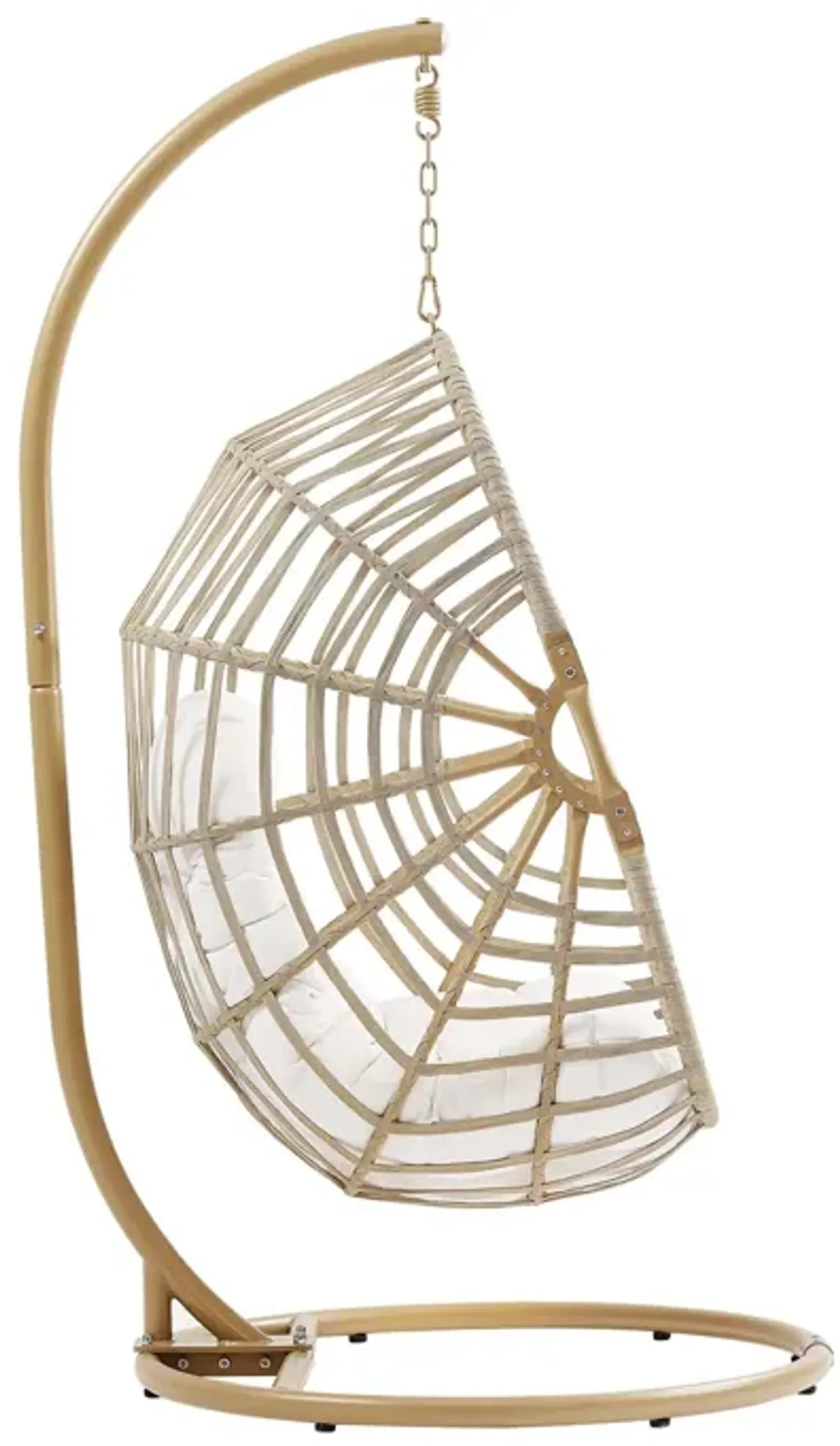 Amalie Wicker Rattan Outdoor Patio Rattan Swing Chair by Modway Natural White