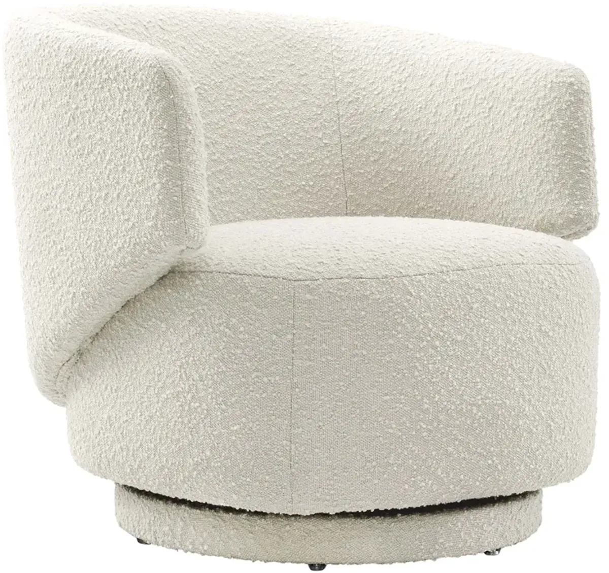 Celestia Boucle Fabric Fabric and Wood Swivel Chair by Modway Ivory