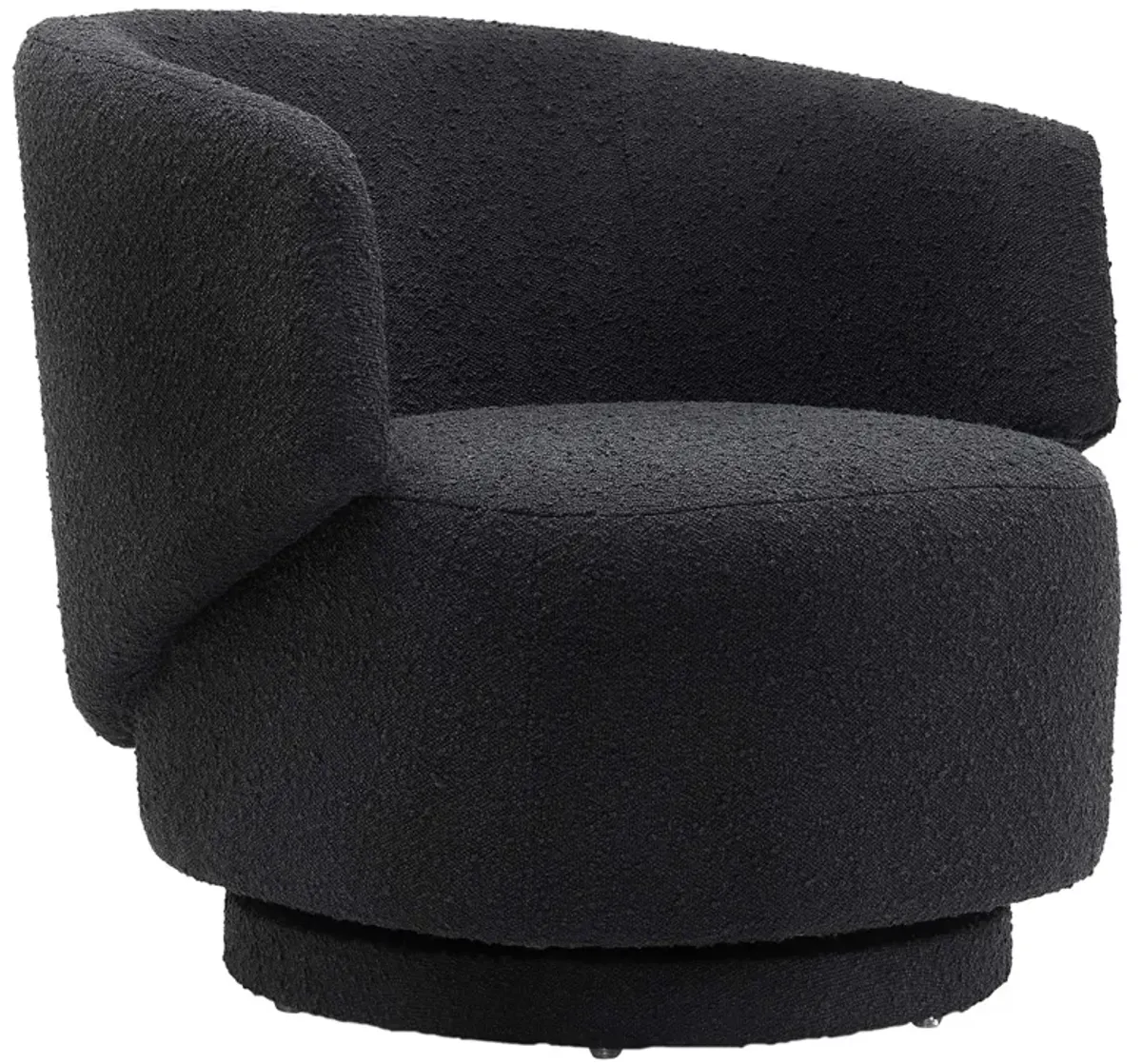 Celestia Boucle Fabric Fabric and Wood Swivel Chair by Modway Light Gray