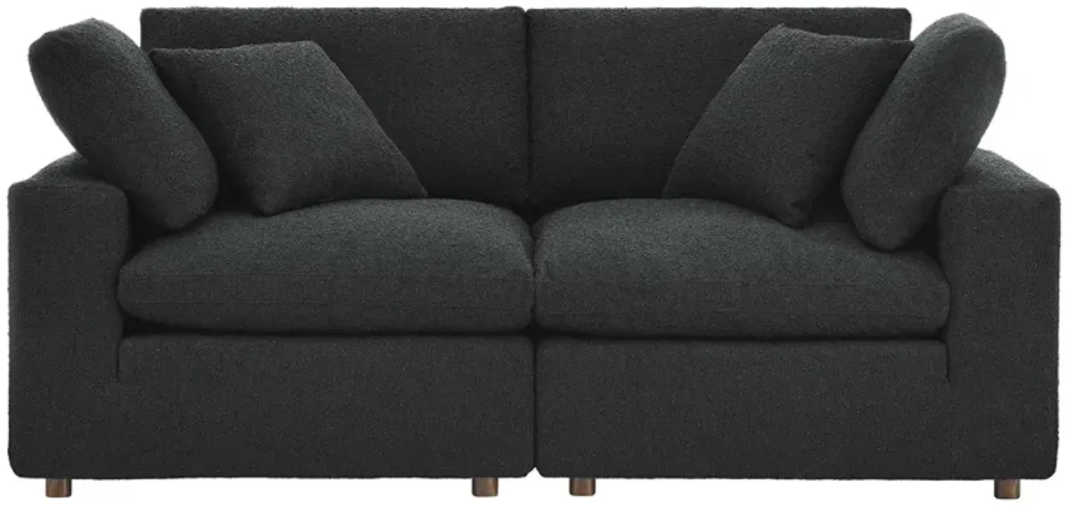 Commix Down Filled Overstuffed Boucle Fabric Loveseat by Modway Black