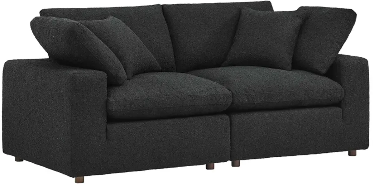 Commix Down Filled Overstuffed Boucle Fabric Loveseat by Modway Black
