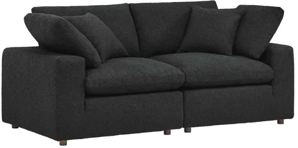 Commix Down Filled Overstuffed Boucle Fabric Loveseat by Modway Black