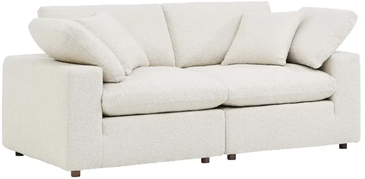 Commix Down Filled Overstuffed Boucle Fabric Loveseat by Modway Ivory