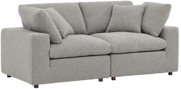 Commix Down Filled Overstuffed Boucle Fabric Loveseat by Modway Light Gray