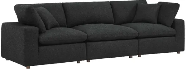 Commix Down Filled Overstuffed Boucle Fabric 3-Seater Sofa by Modway Black