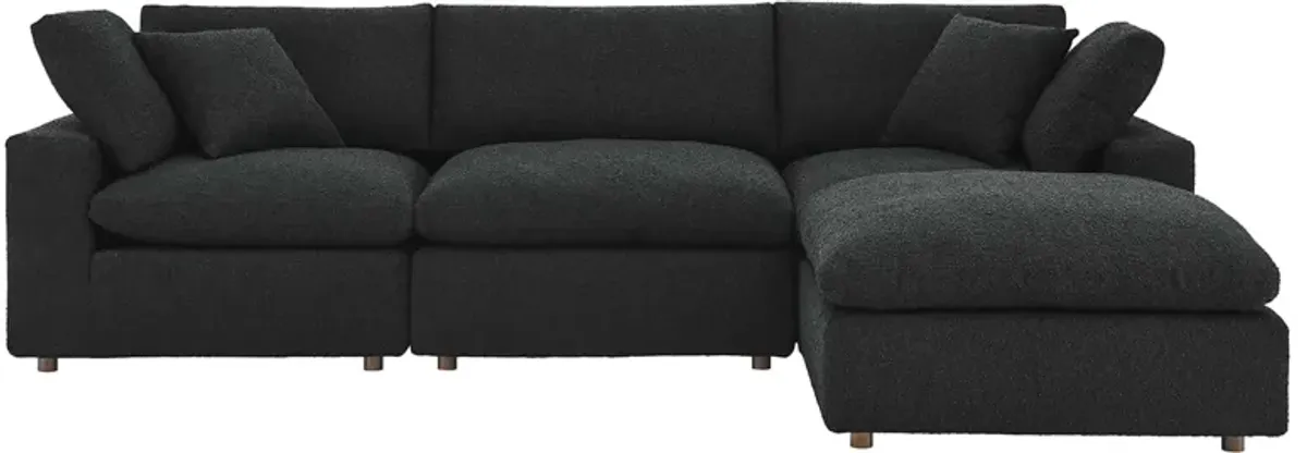Commix 4-Piece Down Filled Overstuffed Boucle Fabric Sectional Sofa by Modway Black