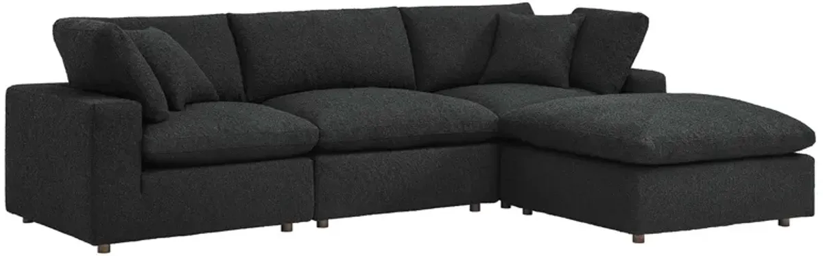 Commix 4-Piece Down Filled Overstuffed Boucle Fabric Sectional Sofa by Modway Light Gray