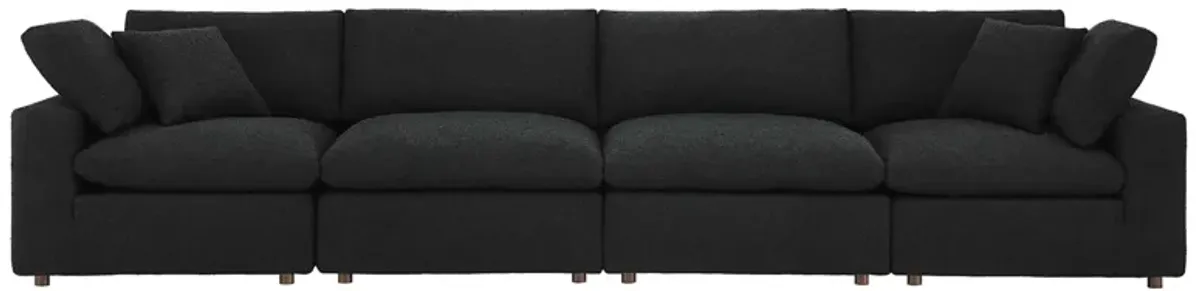 Commix Down Filled Overstuffed Boucle Fabric 4-Seater Sofa by Modway Black