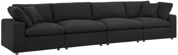 Commix Down Filled Overstuffed Boucle Fabric 4-Seater Sofa by Modway Black