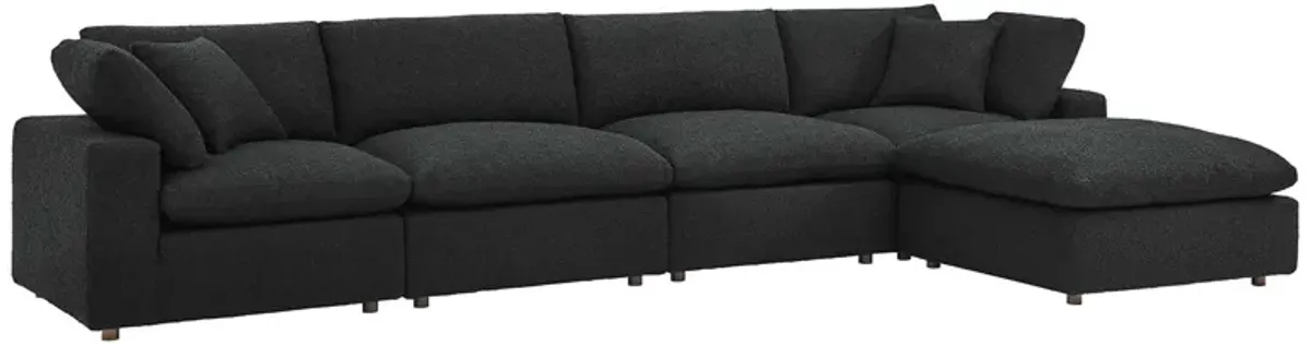 Commix 5-Piece Down Filled Overstuffed Boucle Fabric Sectional Sofa by Modway Light Gray
