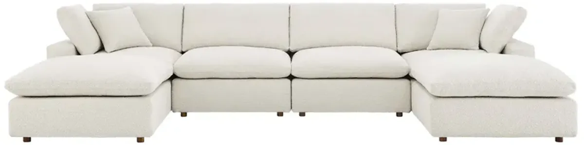 Commix 6-Piece Down Filled Overstuffed Boucle Sectional Sofa by Modway Ivory