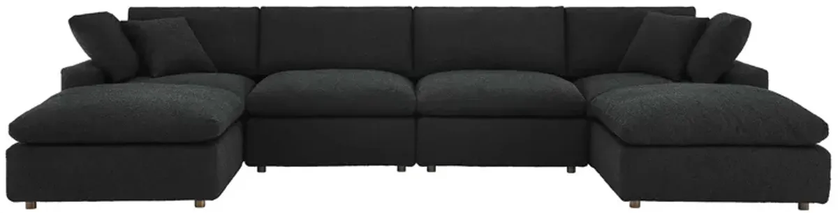 Commix 6-Piece Down Filled Overstuffed Boucle Sectional Sofa by Modway Light Gray
