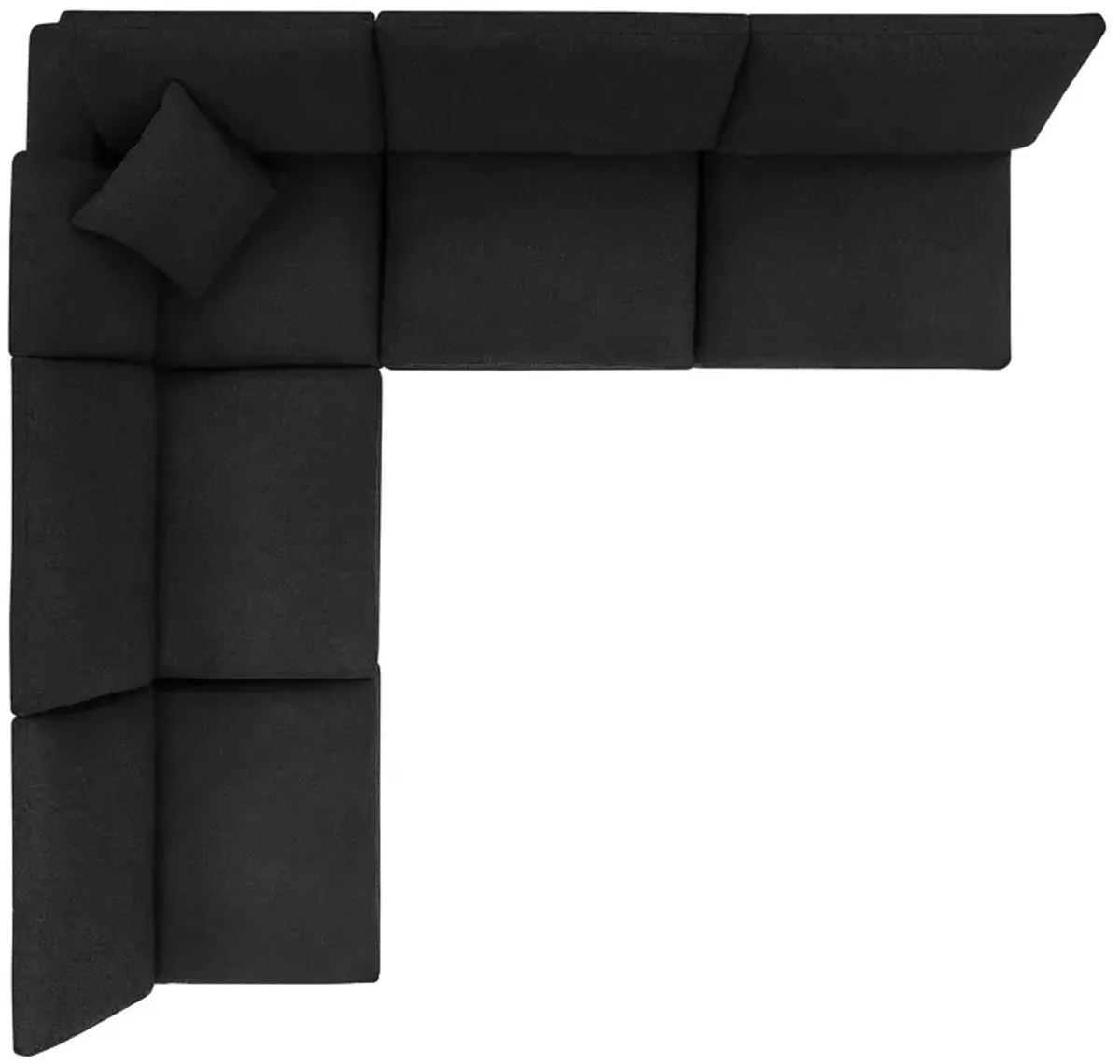 Commix 5-Piece Down Filled Overstuffed Boucle Fabric Sectional Sofa by Modway Black