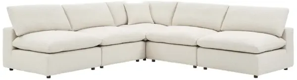 Commix 5-Piece Down Filled Overstuffed Boucle Fabric Sectional Sofa by Modway Ivory