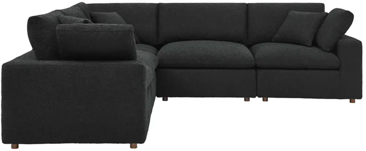 Commix 5-Piece Down Filled Overstuffed Boucle Sectional Sofa by Modway Black