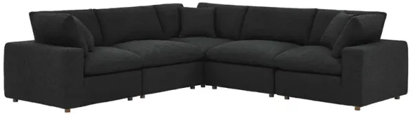 Commix 5-Piece Down Filled Overstuffed Boucle Sectional Sofa by Modway Black