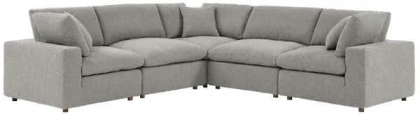Commix 5-Piece Down Filled Overstuffed Boucle Sectional Sofa by Modway Light Gray