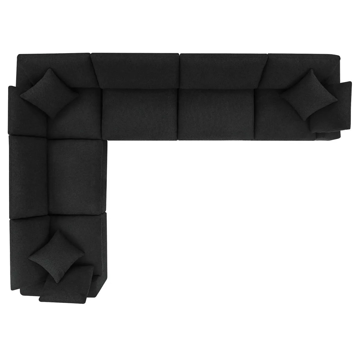 Commix 6-Piece Down Filled Overstuffed Boucle Fabric Sectional Sofa by Modway Black