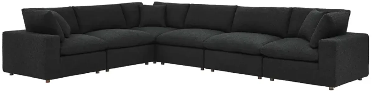 Commix 6-Piece Down Filled Overstuffed Boucle Fabric Sectional Sofa by Modway Black