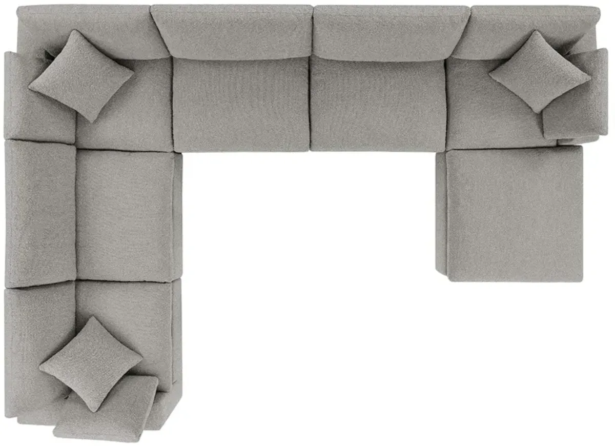 Commix 7-Piece Down Filled Overstuffed Boucle Sectional Sofa by Modway