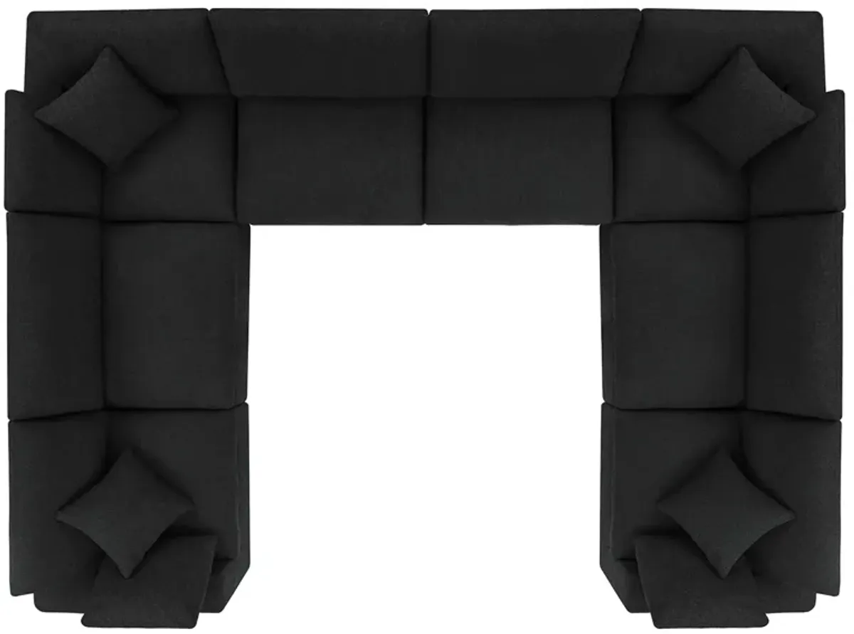 Commix 8-Piece Down Filled Overstuffed Boucle Fabric Sectional Sofa by Modway Black