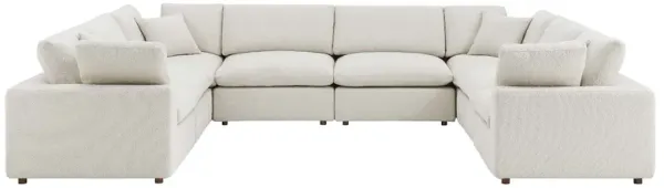 Commix 8-Piece Down Filled Overstuffed Boucle Fabric Sectional Sofa by Modway Ivory