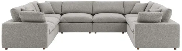 Commix 8-Piece Down Filled Overstuffed Boucle Fabric Sectional Sofa by Modway Light Gray