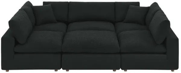Commix 6-Piece Down Filled Overstuffed Boucle Fabric Sectional Sofa by Modway Black