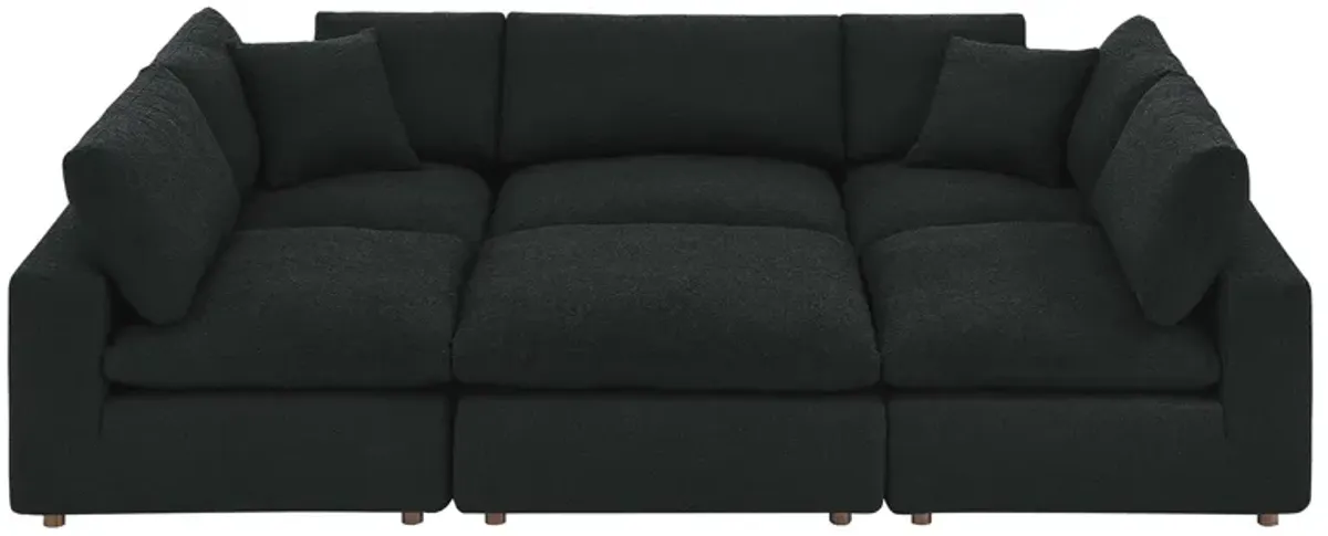 Commix 6-Piece Down Filled Overstuffed Boucle Fabric Sectional Sofa by Modway Ivory